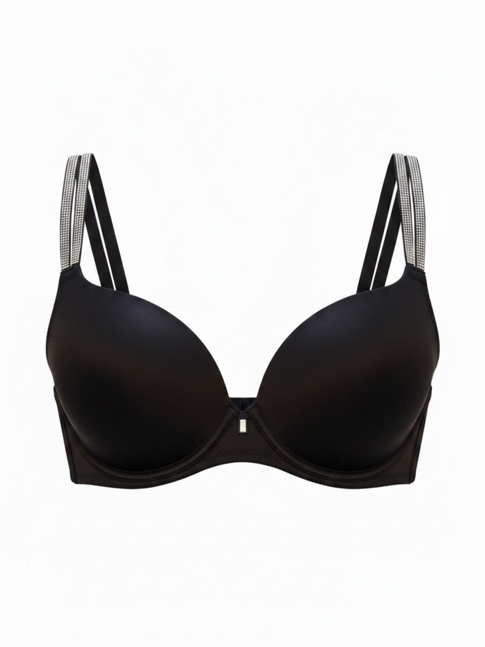 Victoria’s Secret Black Push-Up Bra Rhinestone-Embellished Straps 34B